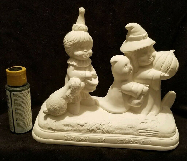 Halloween Clown Witch Trick Or Treat Ready to Paint Unpainted Ceramic Bisque
