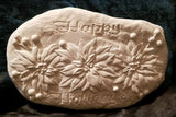 Happy Holiday Garden Rock Stone Plaque Ready to Paint Unpainted Bisque