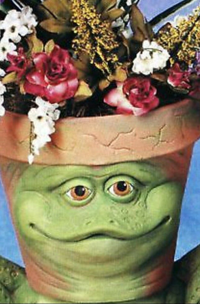 Frog Face Garden Flower Pot Planter Unglazed Ceramic Bisque Ready To Paint