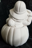 Halloween Scarecrow Waggle In Pumpkin 2 Piece Ready to Paint Unpainted Bisque