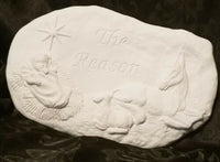 Jesus In The Manger Stone Garden Rock Plaque Ready to Paint Unpainted Bisque
